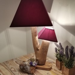 Lampe de chevet originale, bois flotté.