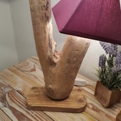 Lampe de chevet, bois naturel.