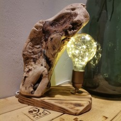 Lampe déco bois flotté