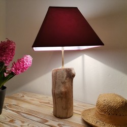 Lampe déco "Framboise" bois flotté